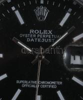 Rolex Oyster-Perpetual replika karóra, kis számlaphibával, díszdobozban, d: 4 cm
