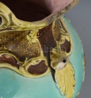 Josef Strnact szecessziós váza, fülhiánnyal, jelzett, restaurált, m: 38 cm