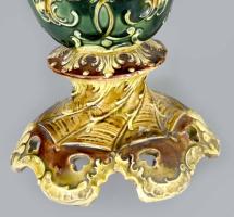 Josef Strnact szecessziós váza, fülhiánnyal, jelzett, restaurált, m: 38 cm