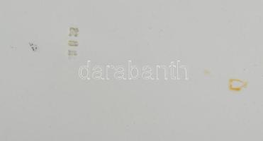 Fajansz és fém reggeliző tálca. Matricás, jelzett, hibátlan d: 26 cm