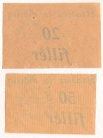 Arad 1910. "Strasser és Kőnig" hamis utalvány 20f + 50f értékben, felülbélyegzéssel T:XF-F...