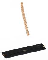 18K arany (Au) karkötő fonott mintával, jelzett, 29,7 g sz: 16 mm h: 20 cm