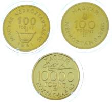 1961. 100Ft Au "Bartók Béla" (7,70g/0.986) + 1961. 100Ft Au "Liszt Ferenc" (7,69...