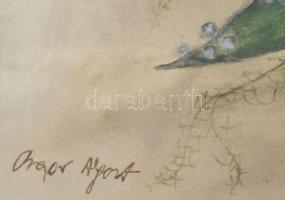 Olvashatatlan jelzéssel: Csendélet. Vegyes technika, papír. Dekoratív, üvegezett fakeretben. 32×47 c...