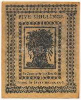 Amerikai Egyesült Államok / Delaware 1776. 5Sh replika T:AU
Great Britain / Delaware 1776. 5 Shilli...