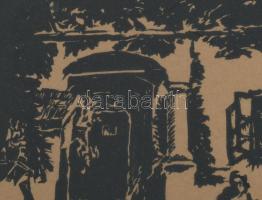 Jelzés nélkül: Korsós nő (Soproni részlet?). Fametszet, papír. Üvegezett, kissé sérült fakeretben. 1...