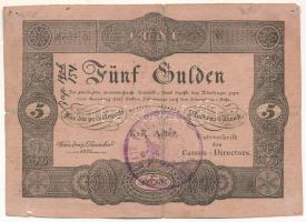 1833. 5G "Privilegirte Oesterreichische National-Bank" formulare, felülbélyegezve T:VG Adamo G69M