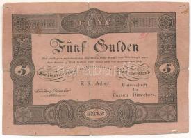 1833. 5G "Privilegirte Oesterreichische National-Bank" formulare, felülbélyegezve T:VG
Ad...