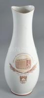 Hollóházi Kőolaj és földgázbányászati vállalt Nagykanizsa felriatos váza .Matricás, jelzett, minimális mázhibával 32 cm