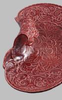 Zsolnay ökörvérmázas dísztál. Körpecsétes jelzéssel. Hibátlan 34x25 cm
