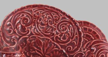 Zsolnay ökörvérmázas dísztál. Körpecsétes jelzéssel. Hibátlan 34x25 cm