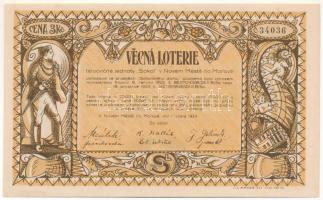 Csehszlovákia 1924. "Vecna Loterie - Nové Město na Moravě-i Sokol tornászegyesület által szervezve a Sokol Ház számára" lottószelvény "34036" sorszámmal T:AU Czechoslovakia 1924. "Vecna Loterie - Organized by the Sokol Gymnastics Association in Nové Město na Moravě for the Sokol House" lottery ticket with "34036" serial number C:AU
