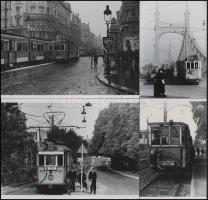 cca 1979 előtti felvételek a budapesti villamosokról (19, 23, 53, 58, 69-es járat), 4 db modern nagyítás, jelzés nélkül, 15x21 cm és 15x10 cm