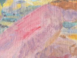 Hetényi Tibor (1891-1977): Fürdőző (női akt). Vegyes technika, papír, jelzés nélkül, paszpartuban, 5...