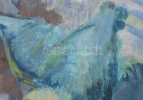 Hetényi Tibor (1891-1977): Fürdőző (női akt). Vegyes technika, papír, jelzés nélkül, paszpartuban, 5...