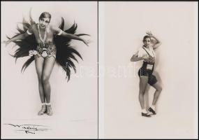 cca 1927 Josephine Baker (1906-1975) francia énekesnő, táncosnő, előadóművész, 2 db modern nagyítás, jelzés nélkül, 21x15 cm