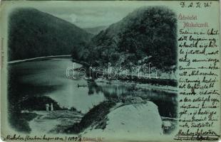 1899 Miskolc, Hámori tó este holdfényben. Ferenczi B. kiadása (EK)