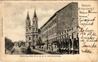 1904 Miskolc, Szemere utca és a MÁV üzletvezetősége. Gedeon András kiadása (kis szakadás / small tear)