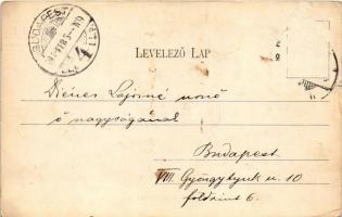 1904 Miskolc, Szemere utca és a MÁV üzletvezetősége. Gedeon András kiadása (kis szakadás / small tea...