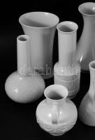 10 darab vintage német fehérmázas design váza, klf tervezőktől és márkáktól, közte Arzberg, Royal, s...