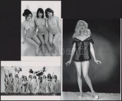 "Vidám teremtések", eltérő időben készült, szolidan erotikus felvételek, 3 db modern nagyítás, jelzés nélkül, 21x15 cm és 10x15 cm