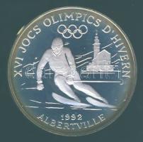 Andorra 1989. 10D Ag "Olimpia-síelés" T:PP Tanúsítvánnyal!