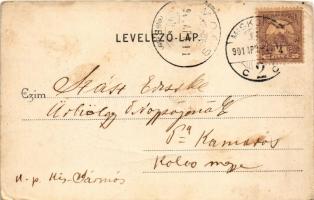 1901 Miskolc, Mindszenti templom a MÁV üzletvezetőséggel. Gedeon A. kiadása (fa)