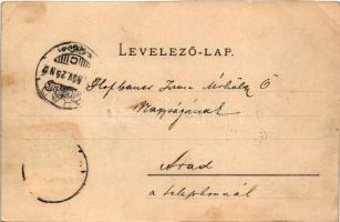 1899 Miskolc, Rudolf laktanya, villamos, piac. Lővy József fia kiadása (vágott / cut)