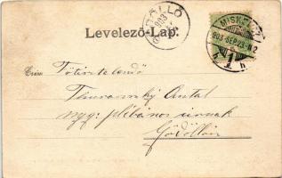 1903 Miskolc, Szemere utca, Mindszenti templom és a MÁV üzletvezetősége. Falkenstein S. kiadása (ázo...