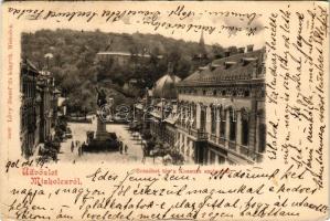 1901 Miskolc, Erzsébet tér, Kossuth szobor, Avasi templom. Lővy József fia kiadása (EB)