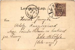 1901 Miskolc, Erzsébet tér, Kossuth szobor, Avasi templom. Lővy József fia kiadása (EB)