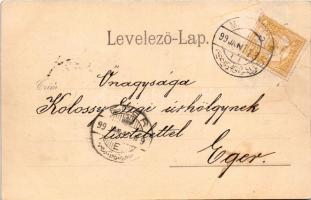 1899 Miskolc, Erzsébet tér, Kossuth szobor, Avasi templom. Lővy József fia kiadása (Rb)