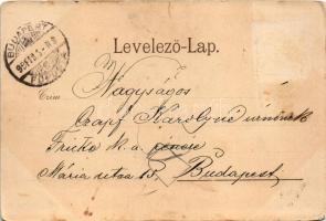 1899 Miskolc, Erzsébet tér, Kossuth szobor, Avasi templom. Lővy József fia kiadása (EM)