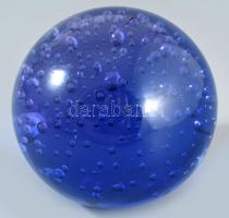 Buborékos anyagú nagyobb levélnehezék, szakított üveg, kis kopással, m: 8,5 cm