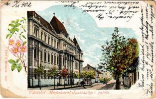 1902 Miskolc, Igazságügyi palota. Verő J. kiadása. Art Nouveau, floral (b)