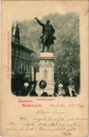 1899 Miskolc, Kossuth Lajos szobor. Lővy József fia kiadása (EK)