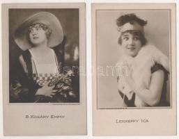 2 db RÉGI magyar színésznő képeslap: Kosáry Emmy és Lenkeffy Ica