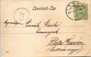 1906 Miskolc, Erzsébet tér és fürdő, Kossuth Lajos szobor (EB)