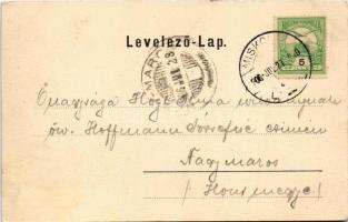 1906 Miskolc, Erzsébet tér és fürdő, Kossuth Lajos szobor, Avasi templom (EB)