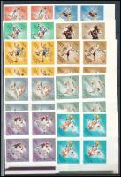 1964 Olimpia (IV.) - Tokió vágott sor ívsarki 4-es tömbökben (14.000)