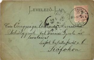 1898 Miskolc, Diósgyőri várrom este holdfényben. Ferenczi B. kiadása (b)