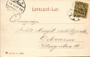 1904 Miskolc, Erzsébet tér és fürdő, Kossuth szobor, Avasi templom (EK)