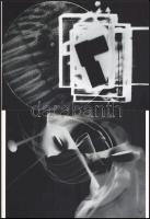 cca 1928 Moholy-Nagy László (1895-1946) magyar - amerikai fotográfus fotogramjai, 2 db modern nagyítás, jelzés nélkül, 21x15 cm