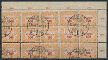 1920/1924 Hivatalos 500K ívsarki 15-ös tömb elfogazva