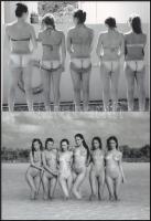 cca 1977 "Nudi bugyi parti", szolidan erotikus felvételek, 2 db modern nagyítás, jelzés nélkül, 15x21 cm