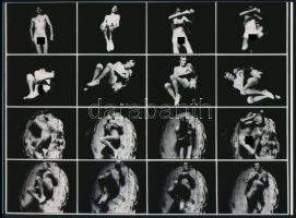 cca 1978 Hajas Tibor (1946-1980) képzőművész performansz alkotása (Húsfestmény) 1 db modern nagyítás jelzés nélkül, 15x21 cm