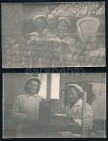 2 db MODERN (1950-es évek fotólap: üzlet belső / 2 modern (1950s) photo postcards: shop interiors