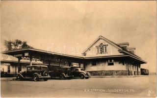 Souderton (Pennsylvania), R.R. station, automobile (EK)