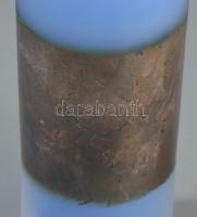 Savmaratott iparművész kisváza, jelzés nélkül, szakított üveg, m: 10,5 cm