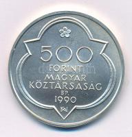 1990. 500Ft Ag "Budai vár" kapszulában T:BU patina Adamo EM114